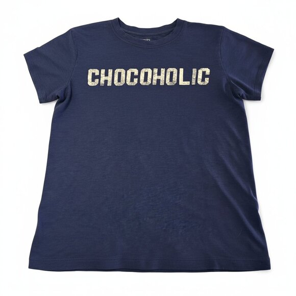 J. Crew Tops - J.Crew Chocoholic Graphic Tee Navy Cotton Short Sleeve Size S